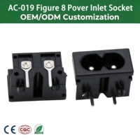 DB-8-04 Gambar 8 Soket Inlet Daya AC019 Pemasangan Panel Snap-in Tahan Suhu Tinggi 2 Pin Stopkontak Daya AC