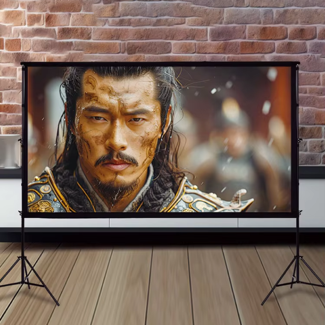 120 Inch 16 by 9  Tripod Fast Fold Simple Screen Portable Projection Screen Outdoor with Carry Bag