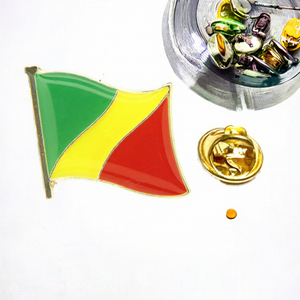 Pins de Esmalte Personalizados de 2 cm, Insignia de Bandera Mundial de Congo, Pin de Aleación, Broche de Metal con Cierre de Mariposa, Insignias Personalizables de Países Africanos - Product Image 3