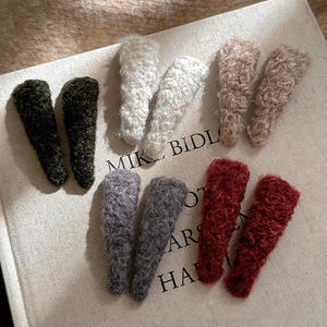 Lot d'épingles à cheveux BB en peluche unie pour filles, accessoires de mode pour franges latérales - Product Image 2