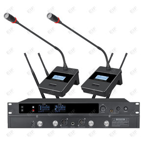 ระบบไมโครโฟนไร้สาย BD-28 True Diversity แบบสองช่องสัญญาณ XLR ชุดไมค์แบบมือถือ UHF พร้อมระบบตัดเสียงรบกวน จอแสดงผลดิจิตอล แบบติดตั้งบนแร็ค - Product Image 5