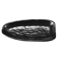 Ensemble d'assiettes en mélamine rectangulaires Swan de style japonais fini mat en pierre noire (11.5 "X 5.7" X 1.77 ")