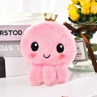 Vente en gros de poulpe en peluche mignon porte-monnaie à fermeture éclair portefeuille porte-clés Kawaii poulpe portefeuille sac à monnaie porte-clés en peluche casque sac
