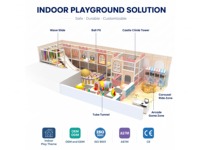 Équipement de jeu d'intérieur pour enfants : château gonflable avec toboggan aquatique, piscine à balles, tunnel tubulaire et arcade pour zone de jeux pour enfants