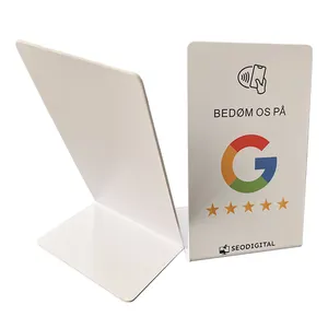 Suporte NFC 213 para Google Review, logotipo personalizado, mesa em acrílico, menu de restaurante, suporte NFC 213