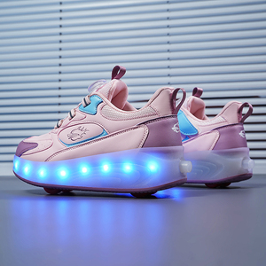 รองเท้าสเก็ตแบบมีล้อ 2in1 สำหรับเด็กและผู้ใหญ่ รุ่น Custom Hot 4 ล้อ ไฟ LED ชาร์จได้ เปลี่ยนรูปทรงได้ - Product Image 3