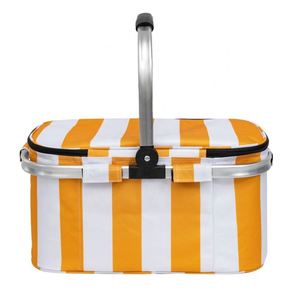 Customized Stripe Thermal Insulated Beach Picnic Cooler Bag Embossed logo Food Portable Basket Lunch Cooler Bag - Product Image 4