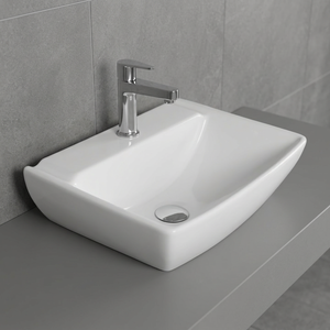 Lavabo en céramique et porcelaine rectangulaire à double trou pour comptoir, idéal pour la maison, la villa, la cuisine, le salon et la salle de bain - Product Image 4