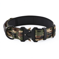 Collier tactique pour chien 3M réfléchissant renforcé, robuste, anti-traction, avec poignée de contrôle, réglable, rembourré, à libération rapide pour chiens de taille moyenne à grande