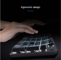 Clavier mécanique ergonomique pour jeux GK100F filaire, 104 touches, RGB, pleine taille, anti-ghosting, USB Type A, plug and play, interrupteurs bleus