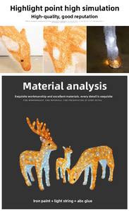 Lampe LED 3D en métal avec cadre en fer, motif cerf et fleur de prunier, indice de protection IP65, lumières décoratives de Noël pour extérieur, utilisation paysagère - Product Image 6