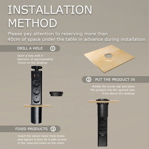 Enchufe <span class=keywords><strong>de</strong></span> Corriente Alterna <span class=keywords><strong>de</strong></span> 16A con Carcasa <span class=keywords><strong>de</strong></span> Aluminio, Estándar Europeo Alemán Schuko, con Cargadores USB <span class=keywords><strong>de</strong></span> Carga Rápida, Enchufe <span class=keywords><strong>de</strong></span> Escritorio Extraíble - Product Image 4