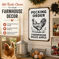 Pancarte en métal rétro « Rooster Chicken » – Décoration murale « Cluck Around and Find Out » pour ferme, poulailler et maison