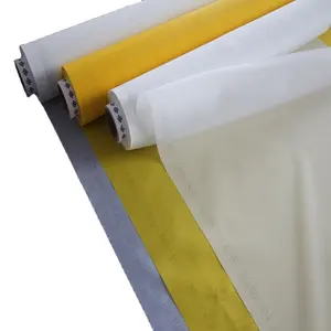 62t 64 जाल रेशम फिल्टर मुद्रण कपड़े सफेद और पीले पॉलिएस्टर रेशम स्क्रीन प्रिंटिंग जाल