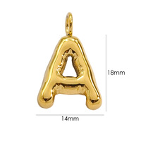 Pendentif accessoire de bricolage fait main avec lettre gonflable et potelée en acier inoxydable 26 gros pendentifs mignons breloques