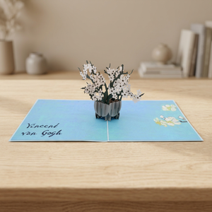 Carte de vœux artisanale Vietnam Blue Apricot Tree Pop, design floral personnalisé, 120x170mm, impression offset, papier, décoration intérieure - Product Image 3
