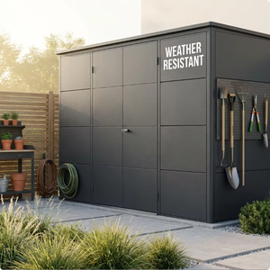 Armadio Modulare in Metallo per Esterni ad Alta Resistenza, Casetta Porta Attrezzi in Acciaio Zincato Resistente alle Intemperie con Serratura Intelligente per Giardino e Patio - Product Image 1