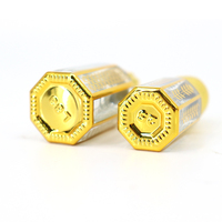 Botol Parfum Kosong Kaca Mewah Gaya Arab Emas Oktagonal untuk Attar Roller, Ukuran 3ml 6ml 12ml