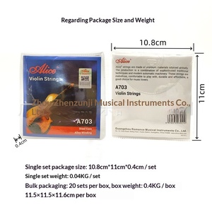 Cuerdas de Violín <span class=keywords><strong>Alice</strong></span> A703, Juego de Cuerdas Sueltas con Núcleo de Acero y Entorchado de Aleación para Práctica y Aprendizaje de Principiantes - Product Image 2