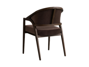<span class=keywords><strong>Sedia</strong></span> da Pranzo Moderna in Legno Massello con Schienale Imbottito e Braccioli in Tessuto - Product Image 3