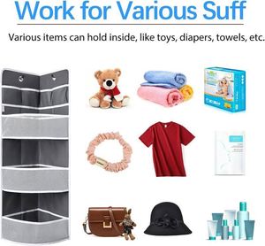 Soft Corner <b>Shelf</b> Safe Hanging Organizer Foldable Child-Friendly <b>Wall</b> <b>Mount</b> Storage for Clothing Toys Stuffed Animals Diapers - Product Image 3