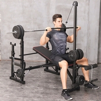 Ensemble de musculation pour développé couché avec support de barre, banc d'entraînement pour exercices des jambes, banc de musculation réglable pour développé couché et préparation des muscles du bas du dos