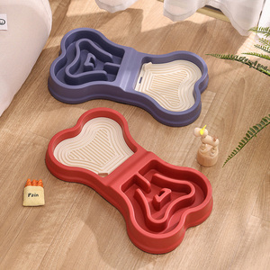 Comedero Lento Portátil con Forma <span class=keywords><strong>de</strong></span> Hueso <span class=keywords><strong>de</strong></span> Diseño Nuevo y Personalizado <span class=keywords><strong>de</strong></span> Alta Calidad, Comedero Doble para Mascotas para Perros, Alimentación Lenta y Agua - Product Image 2