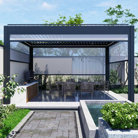 Pergola bioclimatique motorisée en aluminium de conception moderne 3x6m pour l'ombrage du patio