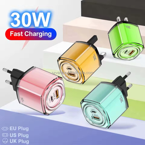 Enchufe de EE. UU. <span class=keywords><strong>30W</strong></span> 2 puertos USB + PD <span class=keywords><strong>Cargador</strong></span> Tipo C <span class=keywords><strong>Cargador</strong></span> Carga rápida para Samsung/Huawei/<span class=keywords><strong>OPPO</strong></span> <span class=keywords><strong>Cargador</strong></span> de teléfono móvil de <span class=keywords><strong>30W</strong></span> <span class=keywords><strong>Cargador</strong></span> DE LA USB-C - Product Image 2