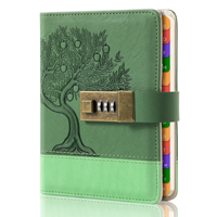 Carnet de notes avec index A-Z, agenda en cuir PU avec serrure pour le bureau et la maison, pour la conservation des documents confidentiels