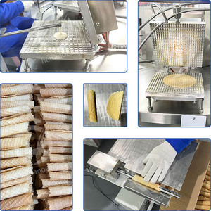 Máy làm bánh cuộn trứng hoàn toàn tự động Khay đựng thực phẩm Bánh quế mềm Bánh quy kem Máy làm hình nón đường - Product Image 6