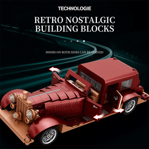 Vintage Auto Modell Phantom Oldtimer (865 Teile) Klassische Stadt Retro Limousine Bausteine Montage Kinderspielzeug Geschenk Bauklötze Set - Product Image 2