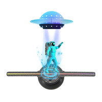 Écran holographique 3D BRIGHT OEM, ventilateur électronique stéréoscopique, affichage LED pour la publicité avec garantie de 2 ans