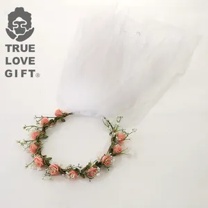 Gerçek aşk hediye düğün çiçek taç kadınlar kızlar için çiçek kafa bandı çelenk gelin çiçek başlığı annelik fotoğraf Prop