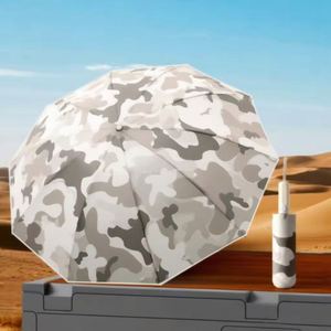 Parapluie automatique compact moderne camouflage à trois plis, revêtement noir, léger, protection UV UPF 50+ |   Résistant au vent pour l'extérieur - Product Image 1