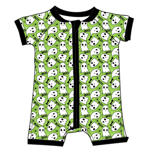 Milk Silk Baby <b>Short</b> Sleeve Zipper Romper,Custom Print Toddler Boy Summer <b>Onesie</b> - Product Image 5