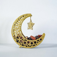 Décoration islamique YouTi, lune croissante en fer, cadeau de l'Aïd et décoration de table du Ramadan, 10x17x27cm, lumière intérieure, fournitures essentielles