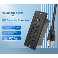Multiprise de bureau dissimulée aux normes américaines, multiprise USB multifonctionnelle pour table de chevet