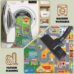 Tapis de jeu premium pour enfants pour voitures miniatures, tapis antidérapant avec carte de route urbaine pour salle de jeux et chambre à coucher, tapis de voiture emballés dans un sac pour garçons - Product Image 4