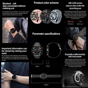 NEW 1.75 Inch Amoled Screen AI Intelligent Voice NFC Blood Pressure Heart Rate BT HD Call HK75 Smart Watch for Women Mens - Product Image 5
