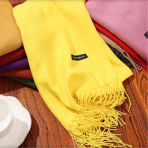 Thời Trang 230G Mỏng Và Ánh Sáng Phong Cách Có Trong Kho Twill Phụ Nữ Đồng Bằng Pashmina Khăn Choàng Khăn - Product Image 6