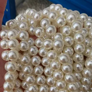 Ukuran Besar 16-30Mm ABS Imitasi Mutiara dengan Lubang Longgar Bulat Bola Beads Pakaian Diy Membuat Perhiasan Aksesoris