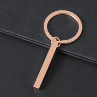 Porte-clés personnalisé en acier inoxydable Ywyougang - Barre verticale cubique - Porte-clés minimaliste gravé sur mesure