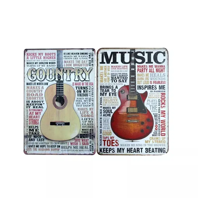 Customized Logo Rock & Music Metal Sign Bar Wall Decoration Tin Sign Painting Plaques