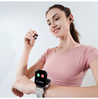 Vente directe d'usine, montre connectée élégante avec écran TFT carré, écouteurs TWS, appels BT, étanche IP65, autonomie de 4 jours, unisexe
