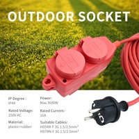 EURO Mehrfachsteckdose IP44 Outdoor-Stromverlängerungskabel CE/GS-Zertifiziert 4 Steckdosen 16A 250V Haushaltsgerät