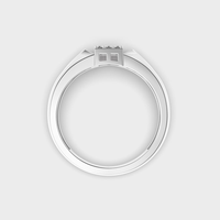 Bague pour homme Evanex Diamond Modern Classic en argent 925 plaqué or 18 carats, sertie de moissanite taille brillant et pavé, pour fiançailles et mariage