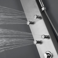 Colonne de douche de salle de bain classique multifonctionnelle en laiton massif avec six jets de massage intégrés et douchette pluie