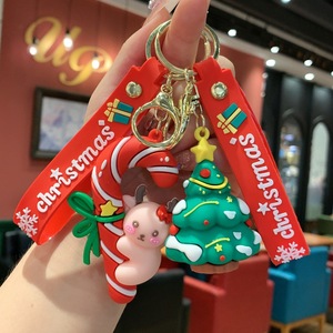 Porte-clés en PVC souple 3D Père Noël et sapin de Noël, design créatif et mignon, faible MOQ, idéal pour sacs <span class=keywords><strong>à</strong></span> dos, cadeaux promotionnels et fêtes - Product Image 3