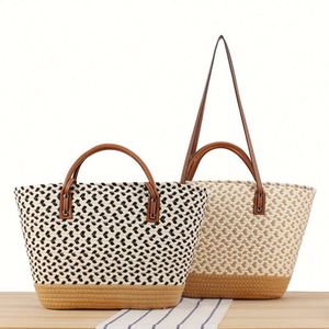 Large Capacity Bohemian Designer Women's Tote Beach Bag Hand Woven Seaside Holiday Straw Casual for Beach Use - Product Image 4